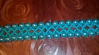 Красивый браслет из бисера и бусин. МК. Tutorial: beaded bracelet