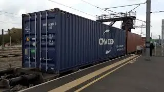 Here's double headed freightliner 66551/66593 at Peterborough Station on 26/4/22