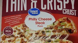 Great Value Philly Cheese Steak Pizza: Prep Bonus: Added Cheese Heads String Cheese