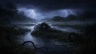 Basic Land &mdash; Swamp | Rainy Night Insects for Sleeping (No Ads) | 10 Hours | ASMR | MTG Ambience