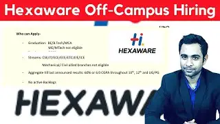 Hexaware off-campus hiring through Superset | BE. BTech. MCA | Salary 4LPA