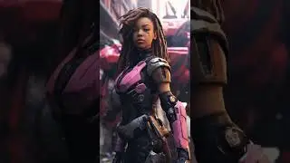 mech girls in pink fighting suit
