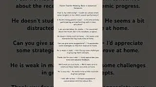 Parent Teacher Meeting (PTM) English Basic vs Advanced Sentences for Parents #learnenglish #shorts