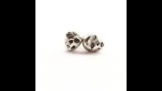 Womens designer Silver Skull Earrings. Women's Biker Rocker skull Jewelry by LUGDUN ARTISANS