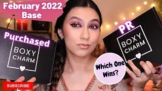 BOXYCHARM FEBRUARY 2022 BASE BOXES UNBOXING XING BATTLE | PURCHASED VS. PR | WHICH ONE WINS? 🤔