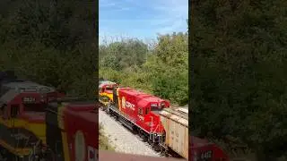 ***VERY RARE*** BNSF Fakebonnet leads the first painted CPKC GP38! #cpkc #railfans #shorts #fyp