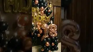 18th Birthday Decoration | Black Theme Decor | Birthday Party Surprise Celebration