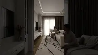 Luxury Modern Living Room Interior Animation