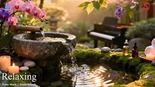 Relaxing Music Relieves Stress, Anxiety and Depression 🌿 Bamboo Water Sounds & Healing Piano Music.