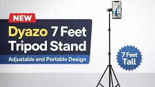 Dyazo Rotation Head 7 Feet Tripod Stand | Adjustable and Portable Design with Mobile Clip Holder 