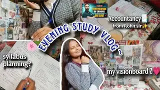 Evening Study Vlog📑💟 | tea☕, notes & soft productivity💌 | 11th commerce |