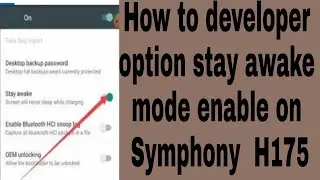 How to developer option stay awake mode enable on Symphony  H175