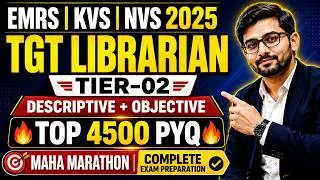 EMRS KVS TGT Librarian Tier-2 Descriptive + Objective | Complete PYQ Marathon | Syllabus + Cut Off