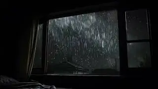 Heavy Rain Sounds on Window - Gentle Thunder for Calm Sleep