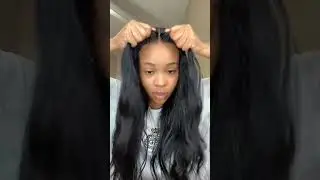 Glueless install 😘 #wesface #wigs #wig #hair #stitch #greenscreen #hairinfluencer #glulesswig