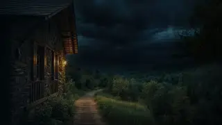 Terrible Storm Approaching the Mountain House | Shelter on the Porch | 11 Hours of Rain & Thunder