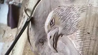 Simple Eagle Head Wood Carving