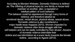 The Impact Of Domestic Violence on women