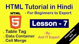 HTML Table Tag in Hindi | Table Heading, Merge Row & Column - HTML5 Tutorial in Hindi - Shyama Life