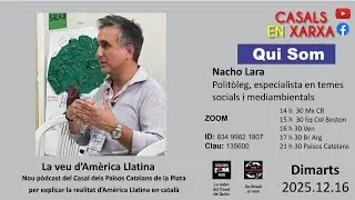 Qui som amb Nacho Lara sobre el nou pòdcast del Casal dels Països Catalans de la Plata