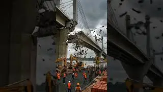 Bridge Suddenly Collapses&mdash;Caught on Camera! 😱 #BridgeCollapse #EngineeringFail