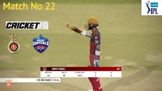 RCB vs DC- Match 22 - IPL 2021 Cricket19 Highlights #AadiCricketGamer