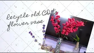 #diy #oldcdreuse #flowervase #bestofscraps #bestofwaste #reuse Recycling old CD to make flower vase