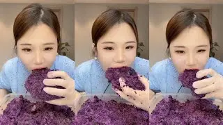 ASMR CRUNCHY PURPLE ICE EATING 