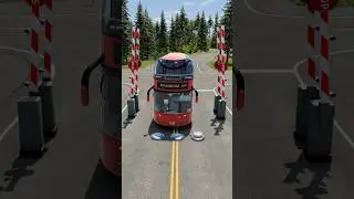 Colorful Capsules Bollards Barrier #shorts #beamngdrive #bus