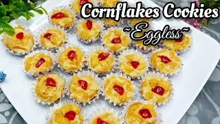 Deepavali Cookies Recipe: Eggless Crunchy Cornflakes Cookies | Biskut Ceri Corn Flakes Rangup, Sedap