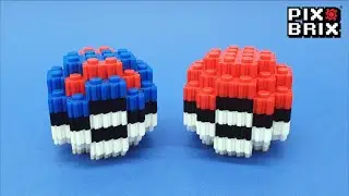 Poke Ball & Great Ball Pok&eacute;mon 3D figures - Pix Brix Instructions
