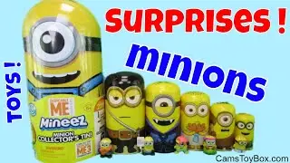 Minion Surprises TOys Opening Mineez Fart Blaster Blind Bags Mega Construx Stacking Cups Fun
