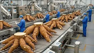 How Millions of Tons of Cassava Are Turned into Bioplastic – Amazing Factory Process (full process)