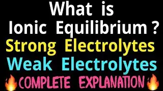 What is Ionic Equilibrium ? strong electrolytes and weak electrolytes , dissociation equation .