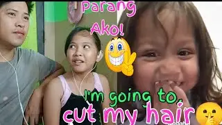 Lj Reacts -  sshh!  today!I'm going to cut my hair 😞!#cutebaby #funnyreaction #Ljreacts