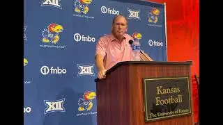 Kansas football coach Lance Leipold&rsquo;s response to a question about the Nebraska opening