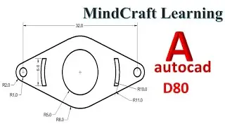 AutoCAD 2D Practice Drawing D80 | Step-by-Step Tutorial for Beginners