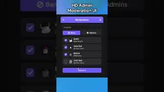 HD Admin Moderation UI #robloxdev #roblox #games #gamedev