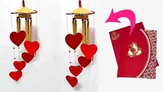 DIY Wind Chime/jhumar/Wall Hanging From waste wedding card at Home|Jhumar craft idea|DIY Room Decor