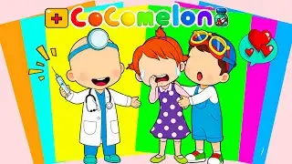 【Paper DIY】Decorate Sticker Book WITH Yoyo Scared Of A Shot As Doctor JJ & Cody Encourage Her!