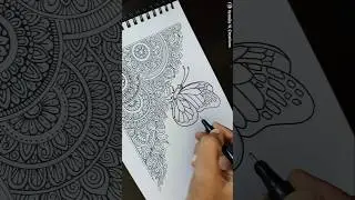 Butterfly Drawing with Mandala Design Art ✨ #art #shorts #butterfly #mandala #drawing #creative