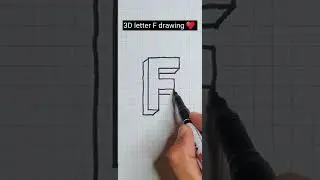 3D letter F drawing #arts #drawing #shorts #youtubevideo #subscribe #relaxing #music #whatsappstatus
