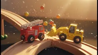 HABA Kullerb&uuml;: Fire Truck vs Builder Squad 🏁 8K Kinetic ASMR City [SHOCKING CRASH FINALE]