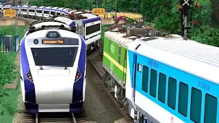 TWO TRAINS CROSSING IN X CROSSING RAIL | BUMPY RAILROAD | Train Simulator | Railworks | NTG GAMING