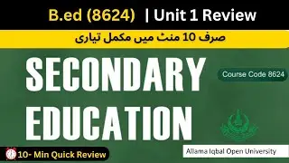 8624 book review | B.ed AIOU | Complete Chapter 1 Review
