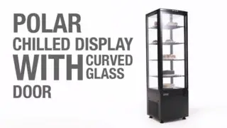 Polar Curved Door Display Fridge 235Ltr Black (DP289)