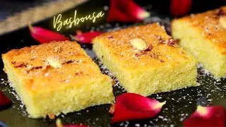Basbousa Recipe with Yogurt and Coconut - Famous Middle Eastern Semolina Cake with Syrup