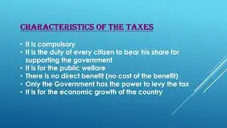 Introduction of taxation