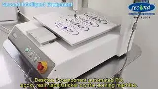 Desktop label crystal doming with PU epoxy resin pre mix or single component material