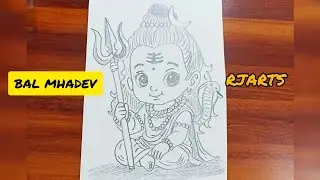 Mhadev drawing/cute mhadev/outline/chitra/easy drawing/step by step